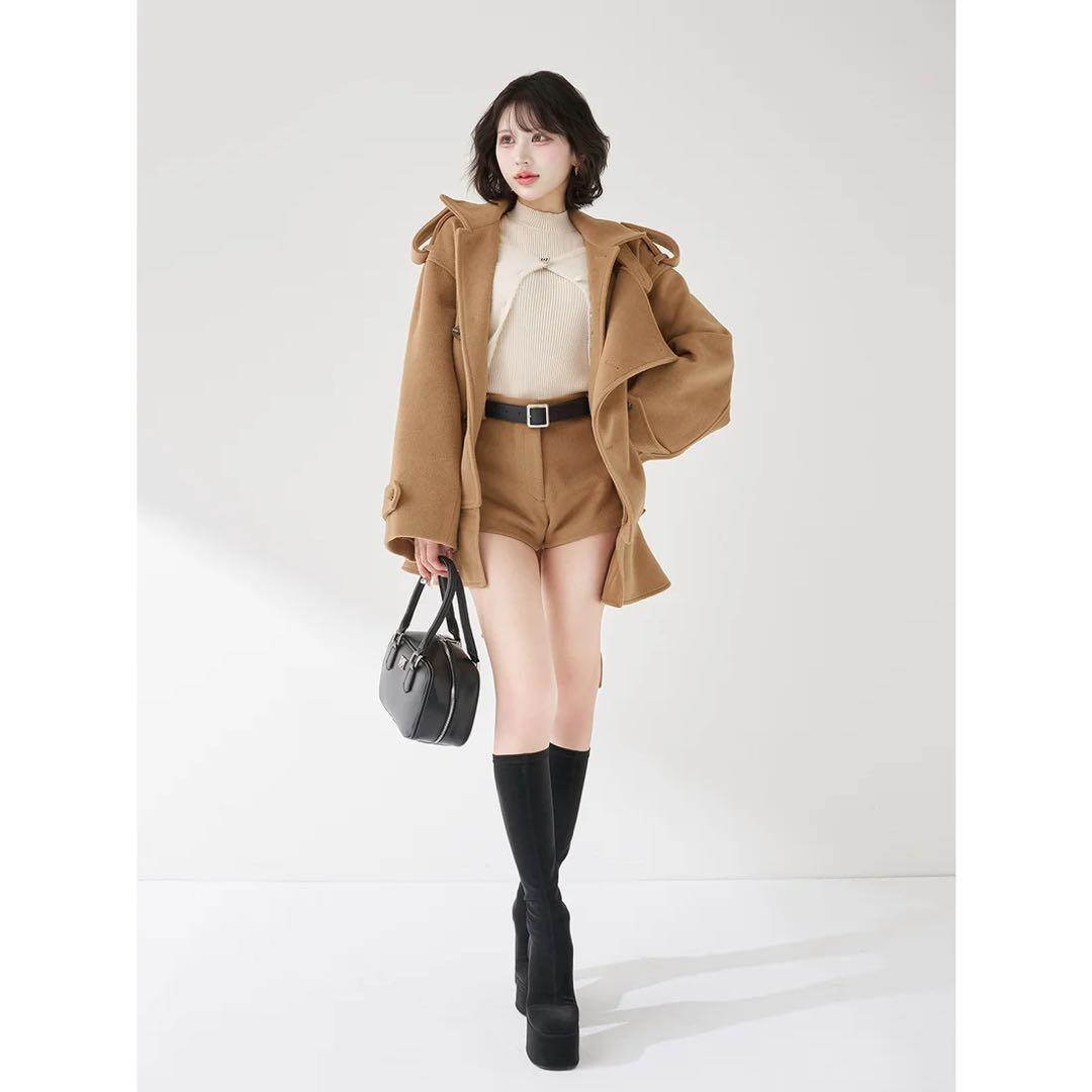 新品タグ付 ダーリッチ ドロップショルダージャケットコート FL キャメル