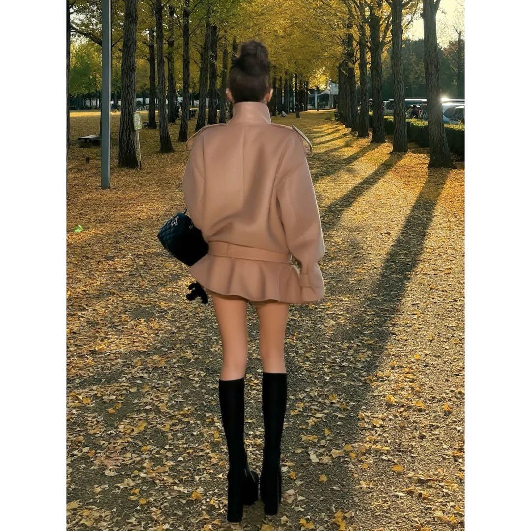 新品タグ付 ダーリッチ ドロップショルダージャケットコート FL キャメル