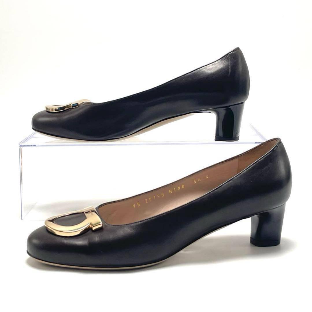 最終価格 Ferragamo フェラガモ ガンチーニ カーフ レザー パンプス