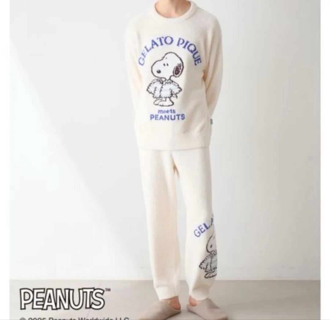ジェラートピケ ジャガードプルオーバー＆ロングパンツ　スヌーピー