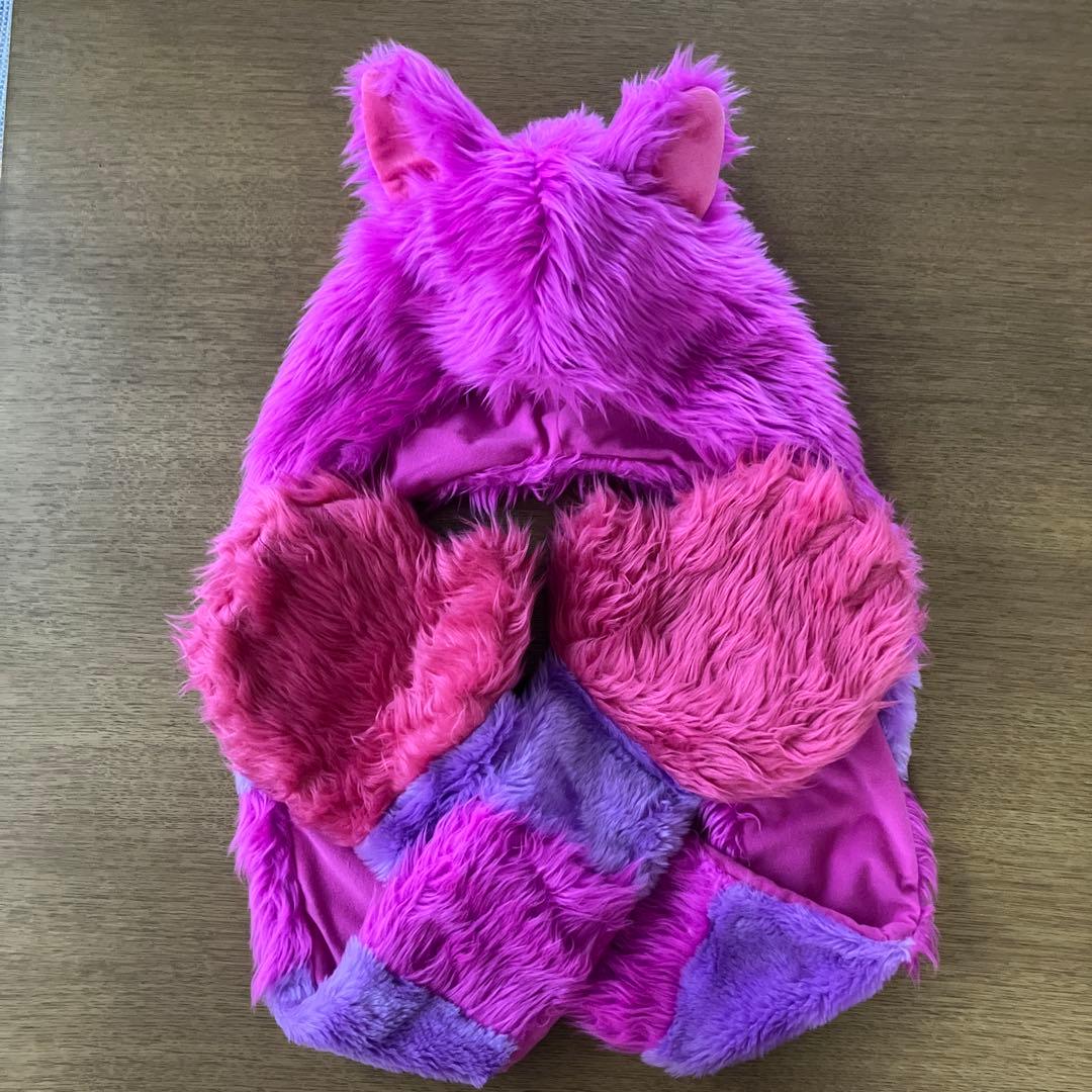 ディズニー　ファンキャップ　マフラーキャップ　チェシャ猫　被り物