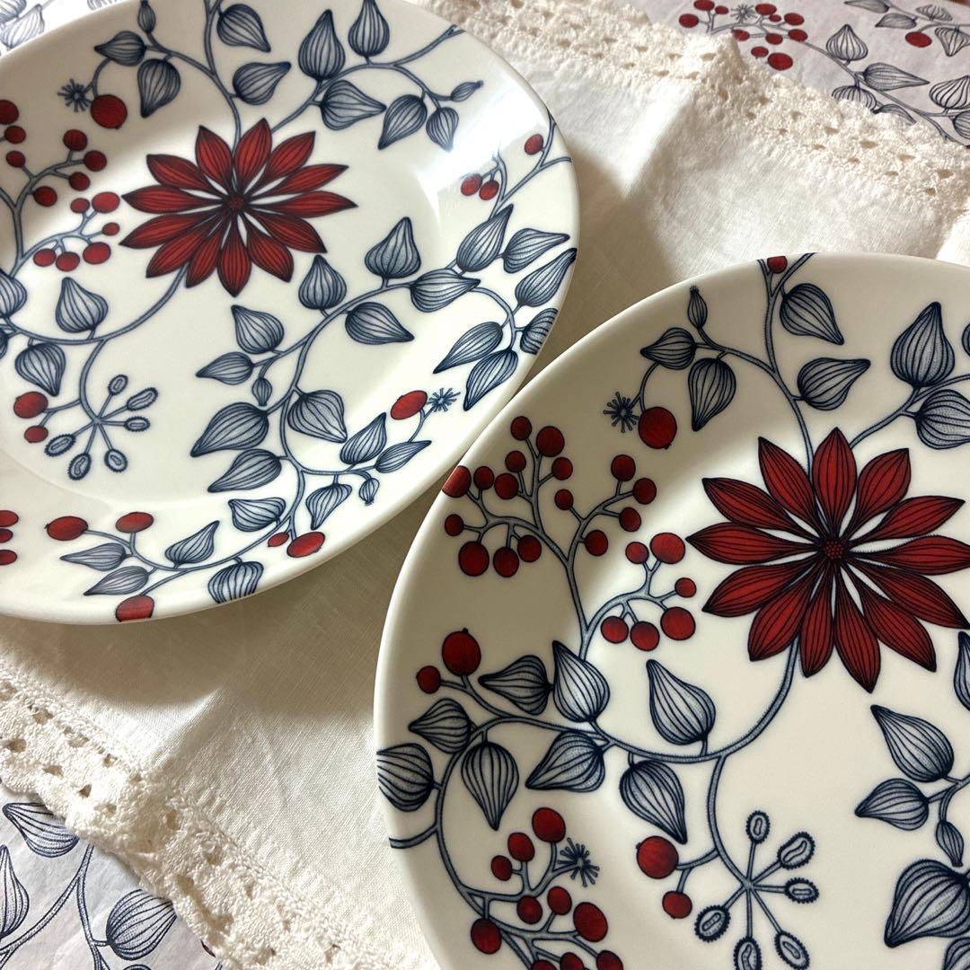 アラビア ルノ フロストベリー オーバルプレート25cm2枚セット