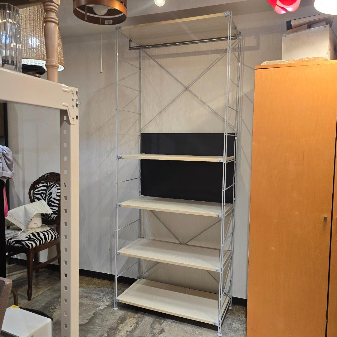 【 廃盤 】 無印良品 ステンレス ユニットシェルフ オーク材 フラップ扉