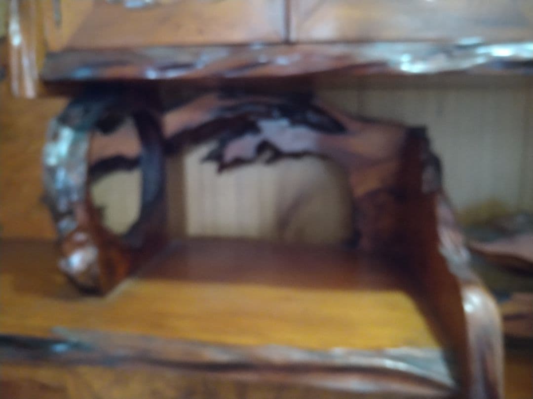 屋久杉 飾り棚 天然木漆塗り オマケあり