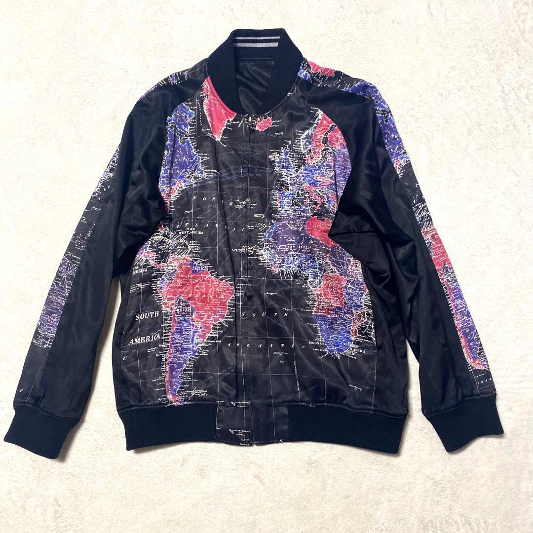 ✨LAD MUSICIAN ✨17AW 世界地図柄リバーシブルサテンスカジャン