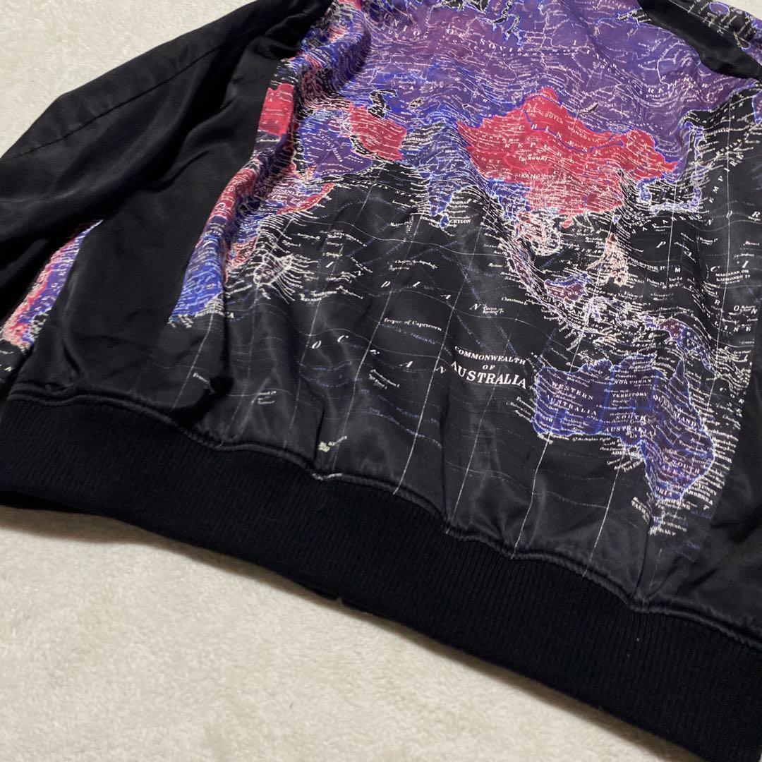 ✨LAD MUSICIAN ✨17AW 世界地図柄リバーシブルサテンスカジャン