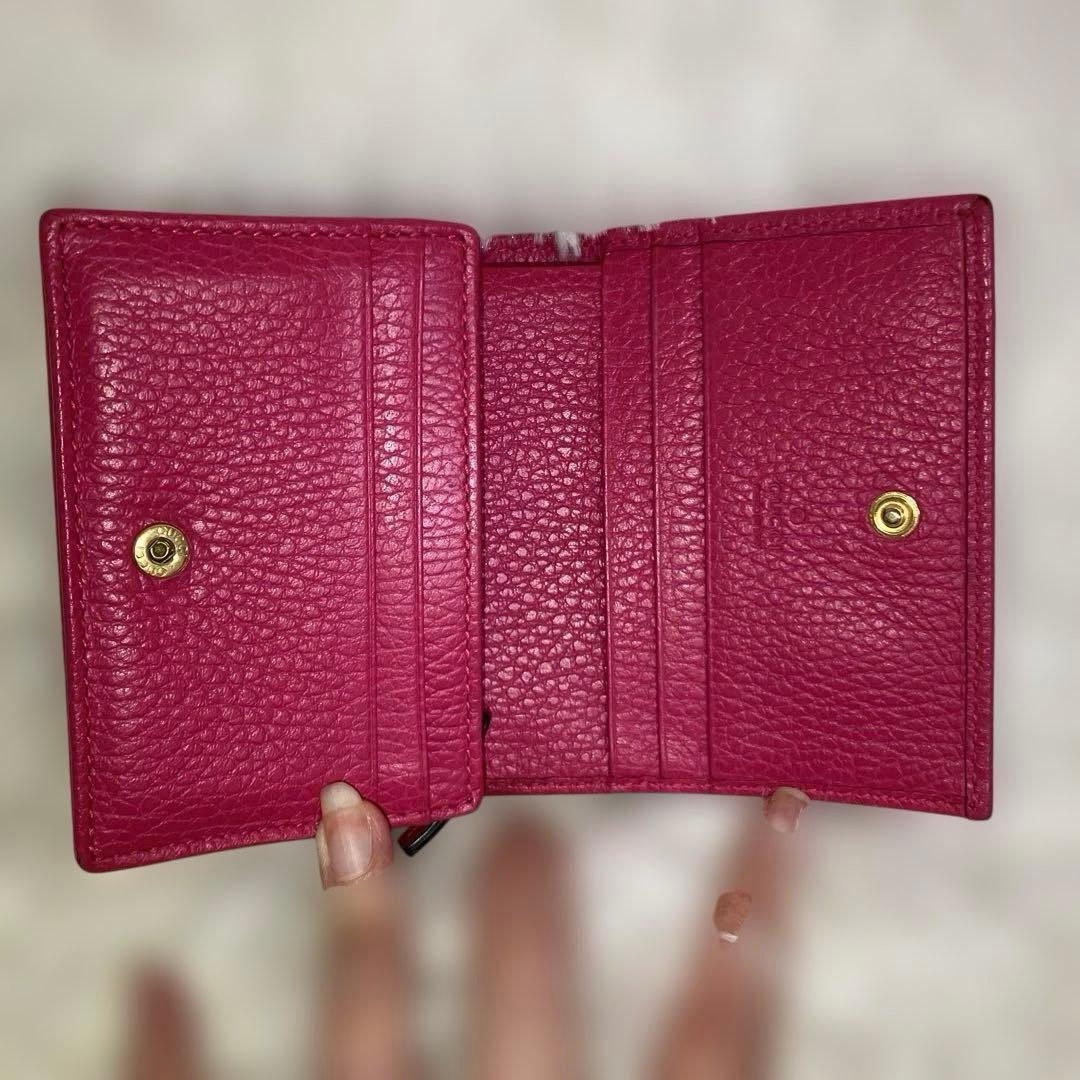 極美品✨ GUCCI 三つ折財布 コンパクトウォレット GGマーモント レザー