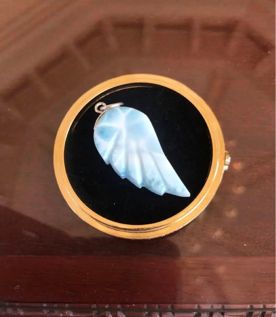 高品質　ラリマー　天使の羽　ペンダントトップ　ラリマーネックレス　チャーム