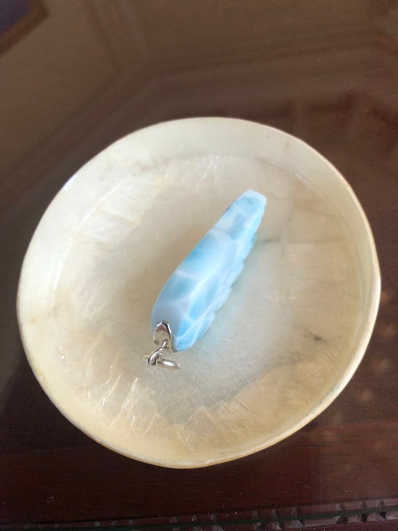 高品質　ラリマー　天使の羽　ペンダントトップ　ラリマーネックレス　チャーム