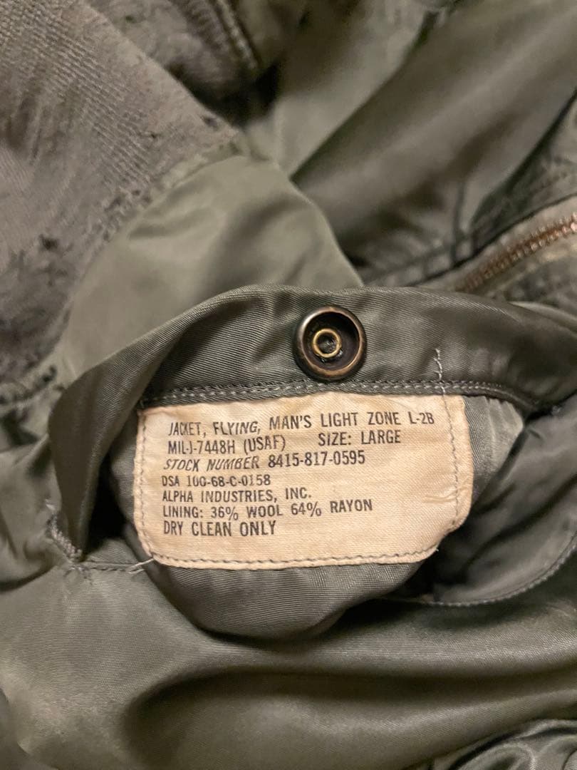 68年製 USAF L-2B フライトジャケット LARGE