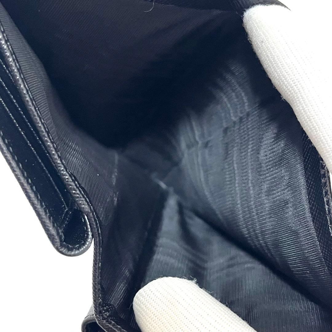 【Y.T】PRADA プラダ サフィアーノレザー 二つ折り財布 ブラック