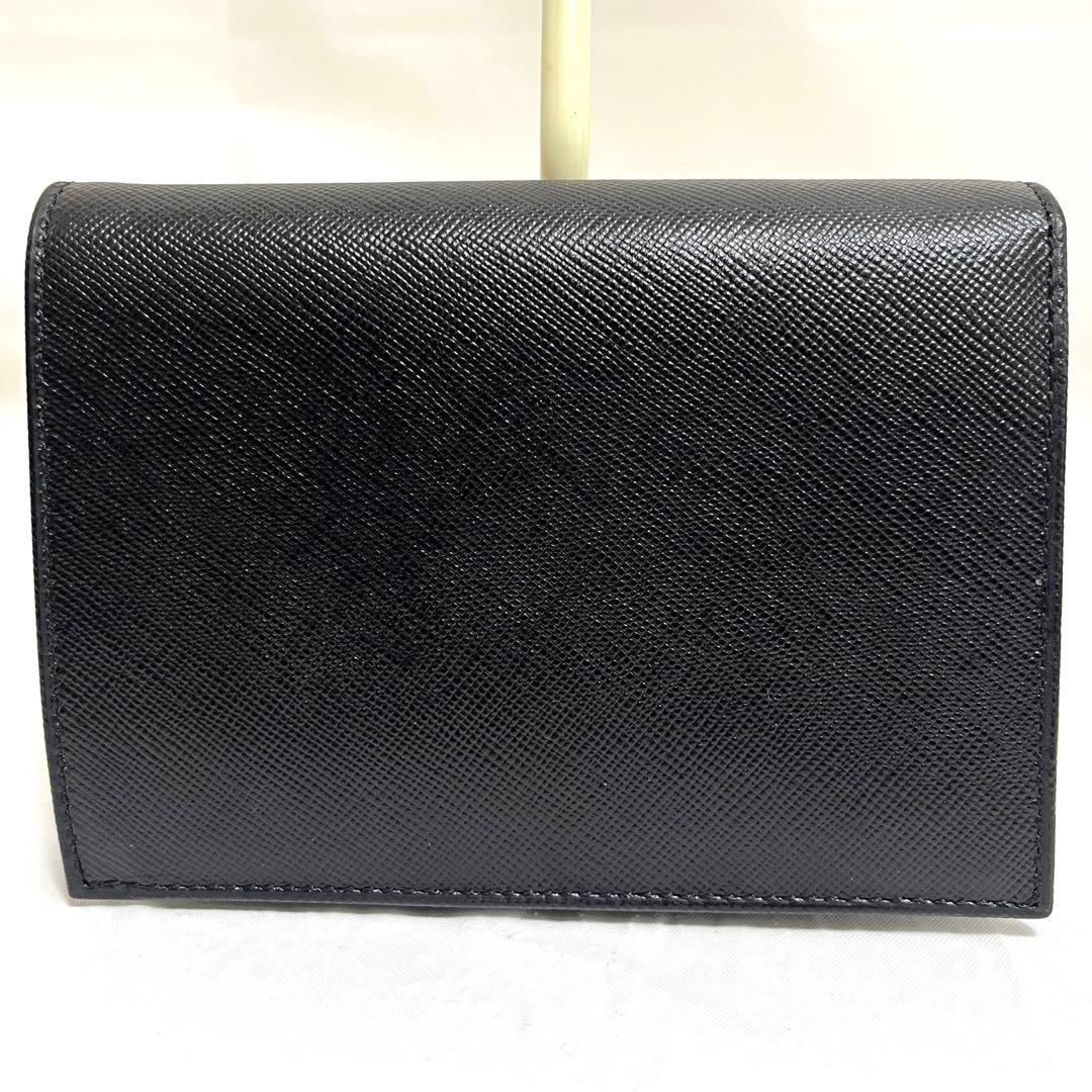 【Y.T】PRADA プラダ サフィアーノレザー 二つ折り財布 ブラック