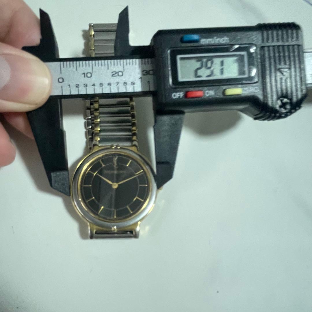 稼動品　YSL イヴサンローラン　コンビカラー　シャンパン　黒文字盤　腕時計