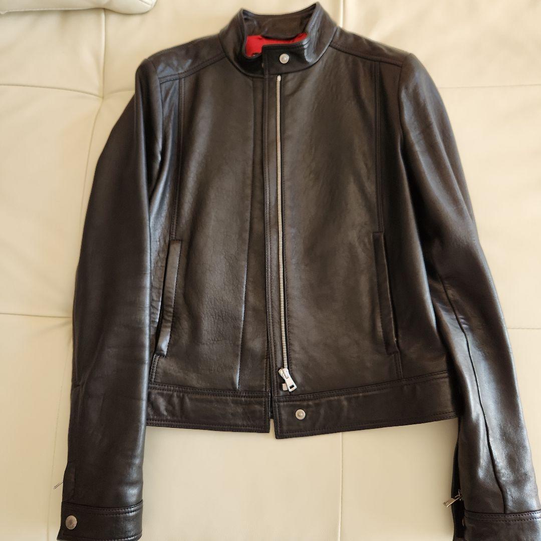 mofusand 。GUCCI ブラックレザー シングルライダース