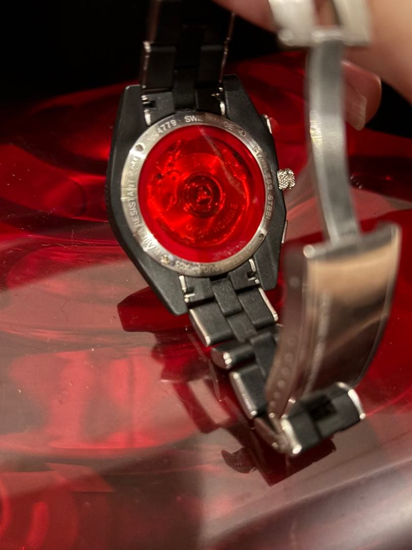 ディオールオム シフルルージュ クロノグラフ ブラック自動巻き 腕時計