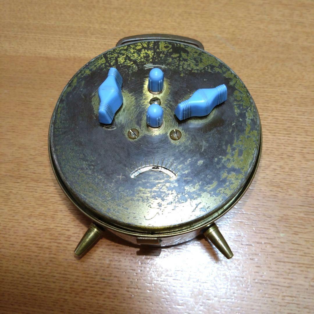 ◆昭和レトロ◆時代物◆ビンテージ◆精工舎◆目覚まし時計◆ゼンマイ式◆水色と金色
