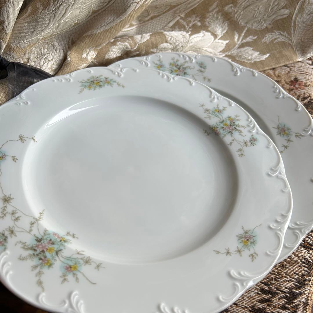ドイツ製ROSENTHAL Catherine繊細なレリーフ花束プレート大皿5枚