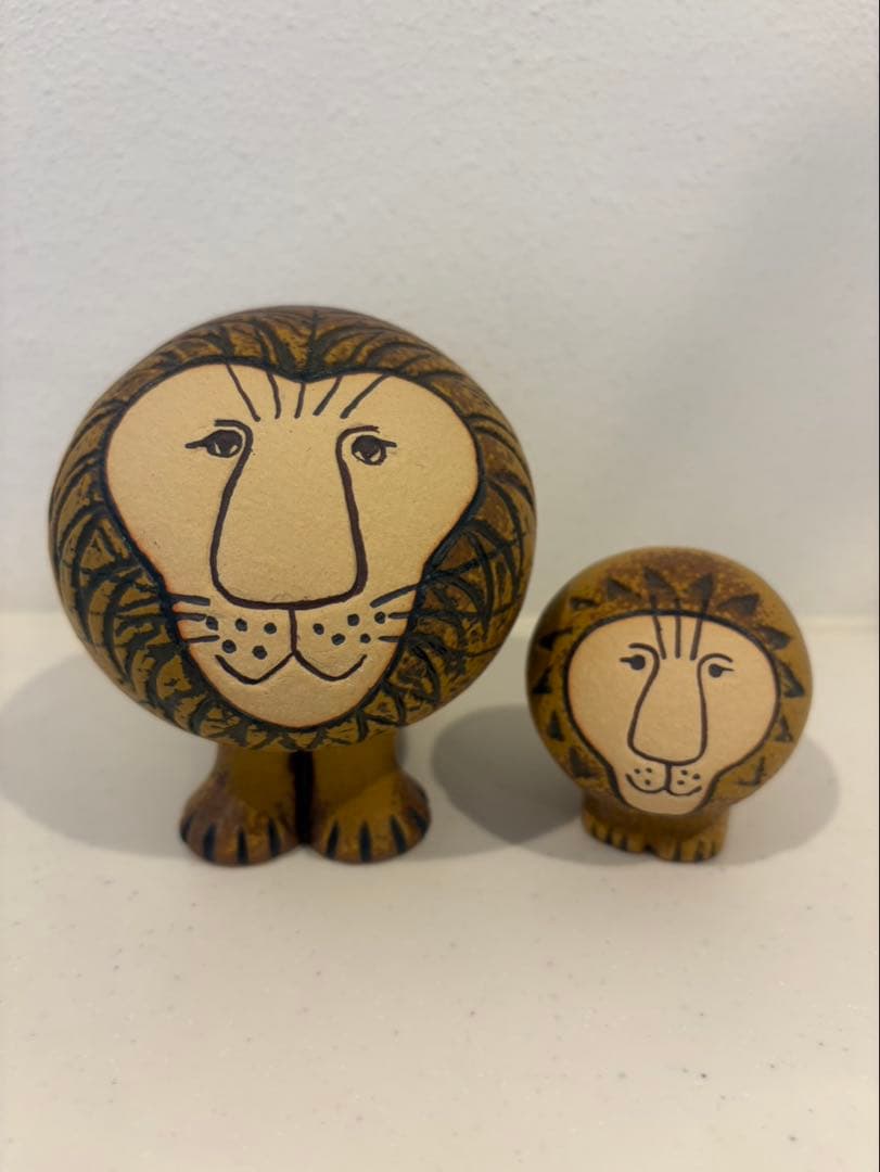 リサラーソン　ライオン陶器　置物　2個セット