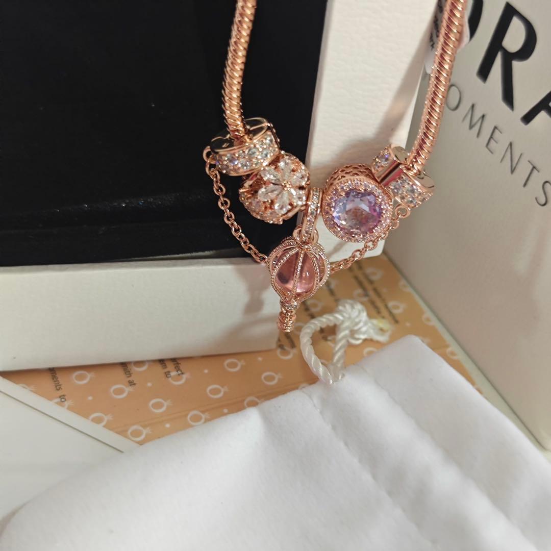 【Pandora 18ccm】ローズゴールドトーン ブレスレット