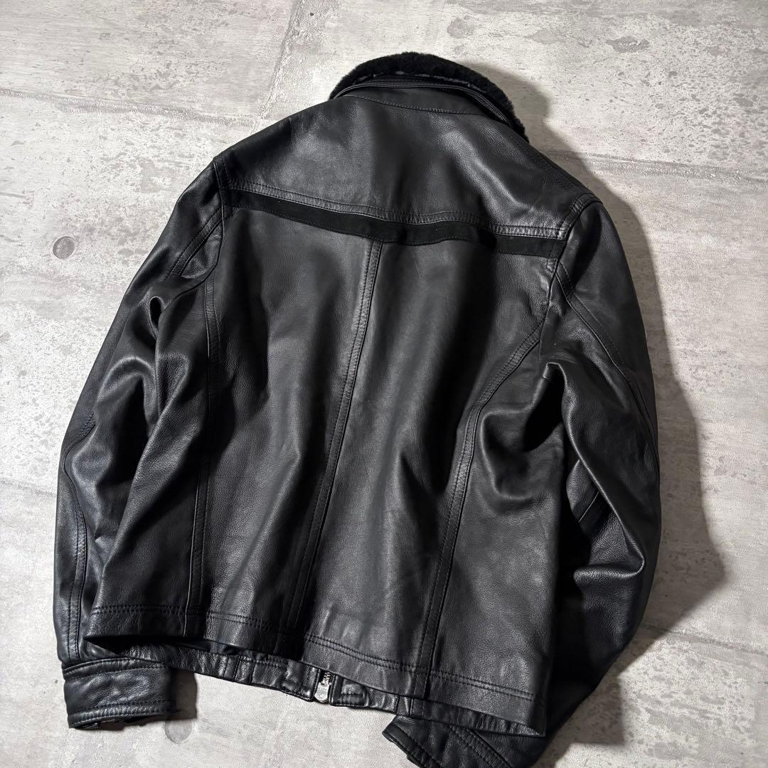 ジャケット・アウター 2000's mouton leather jacket y2k opium