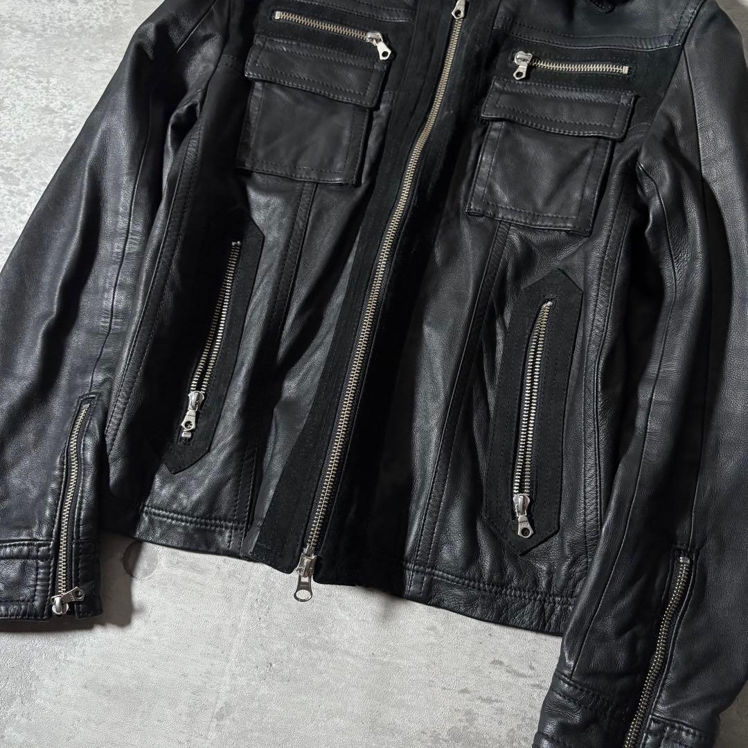 ジャケット・アウター 2000's mouton leather jacket y2k opium