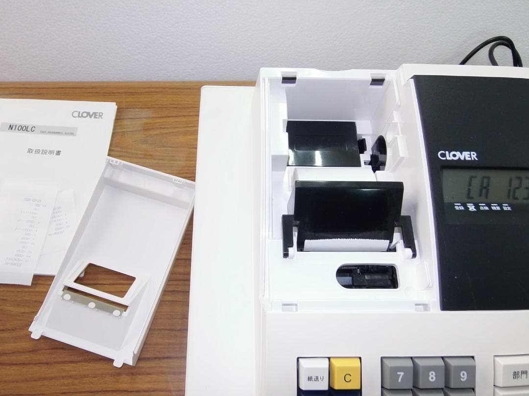 325簡単レジ　クローバー電子　100LC　レジスター 4部門