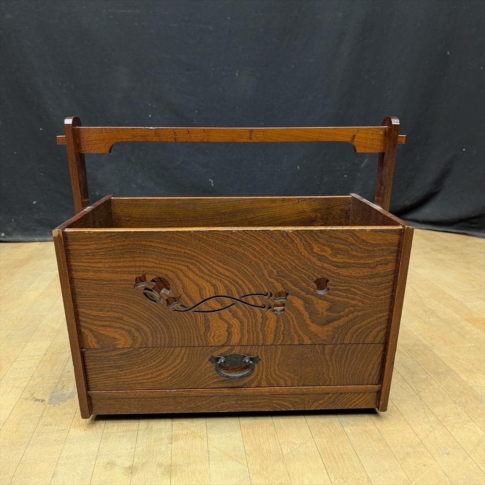 駿河民芸　欅　ケヤキ　キャスター付き　マガジンラック　ブックスタンド　ラック