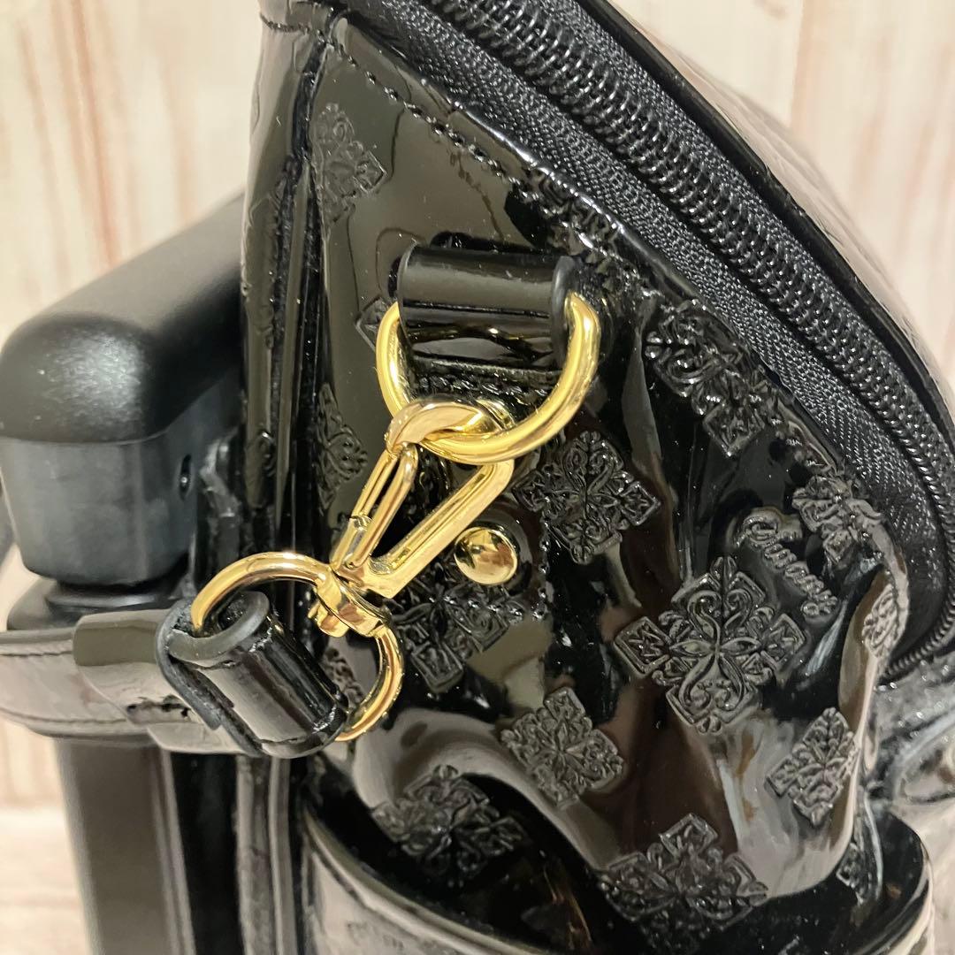 SWANY キャリーバッグ エナメル 高級感 ブラック トラベルキャリー 良品