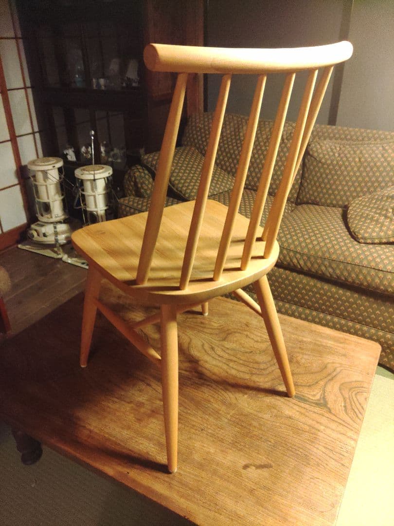 希少　いまだ　北欧　無垢　椅子　ウィンザーチェア　ヴィンテージ　伝統工芸