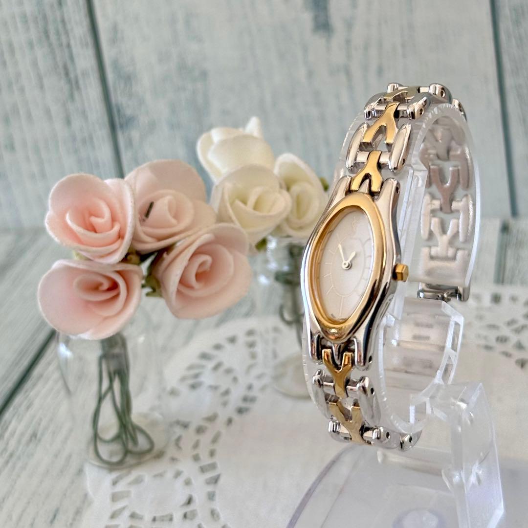 【希少】Yves Saint Laurent 腕時計 YSL コンビ オーバル