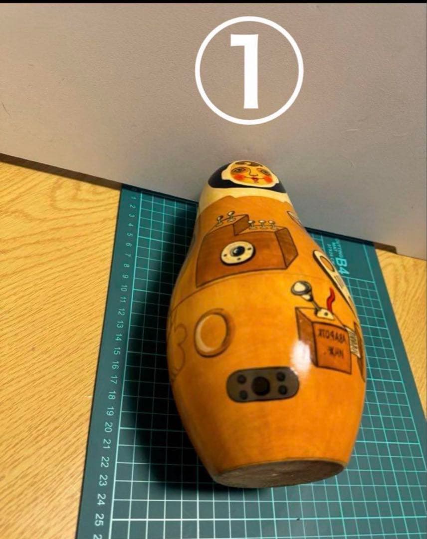 ロシア　ヴィンテージ アーティスト　宇宙モチーフの大きなマトリョーシカ9組