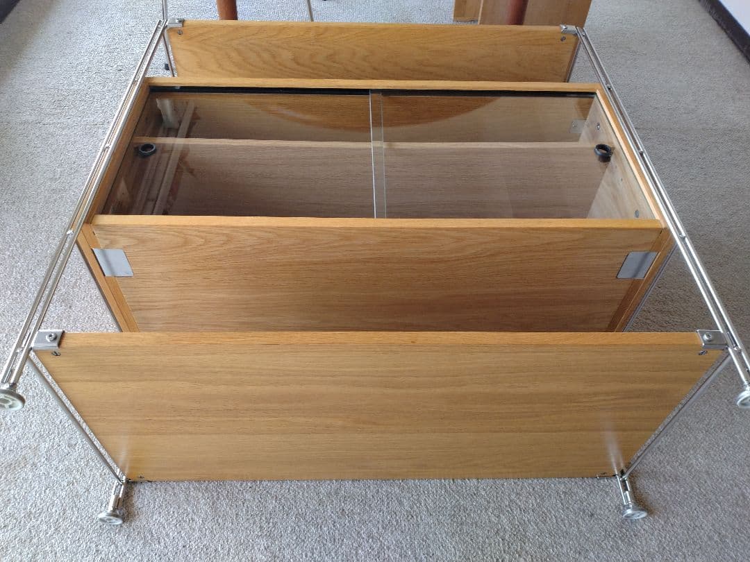 【hako☺︎様1/2専用】MUJI無印 ステンレスユニットシェルフワイドガラス