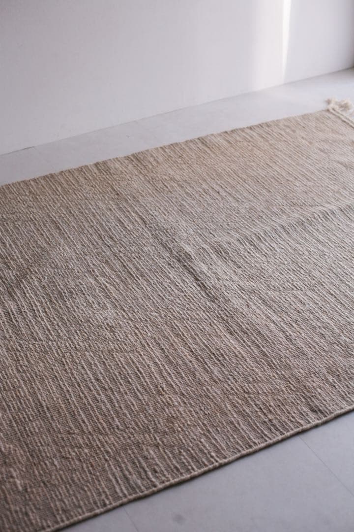 205×148 モロッコ　ベニワレン　新品　ウール　生成り