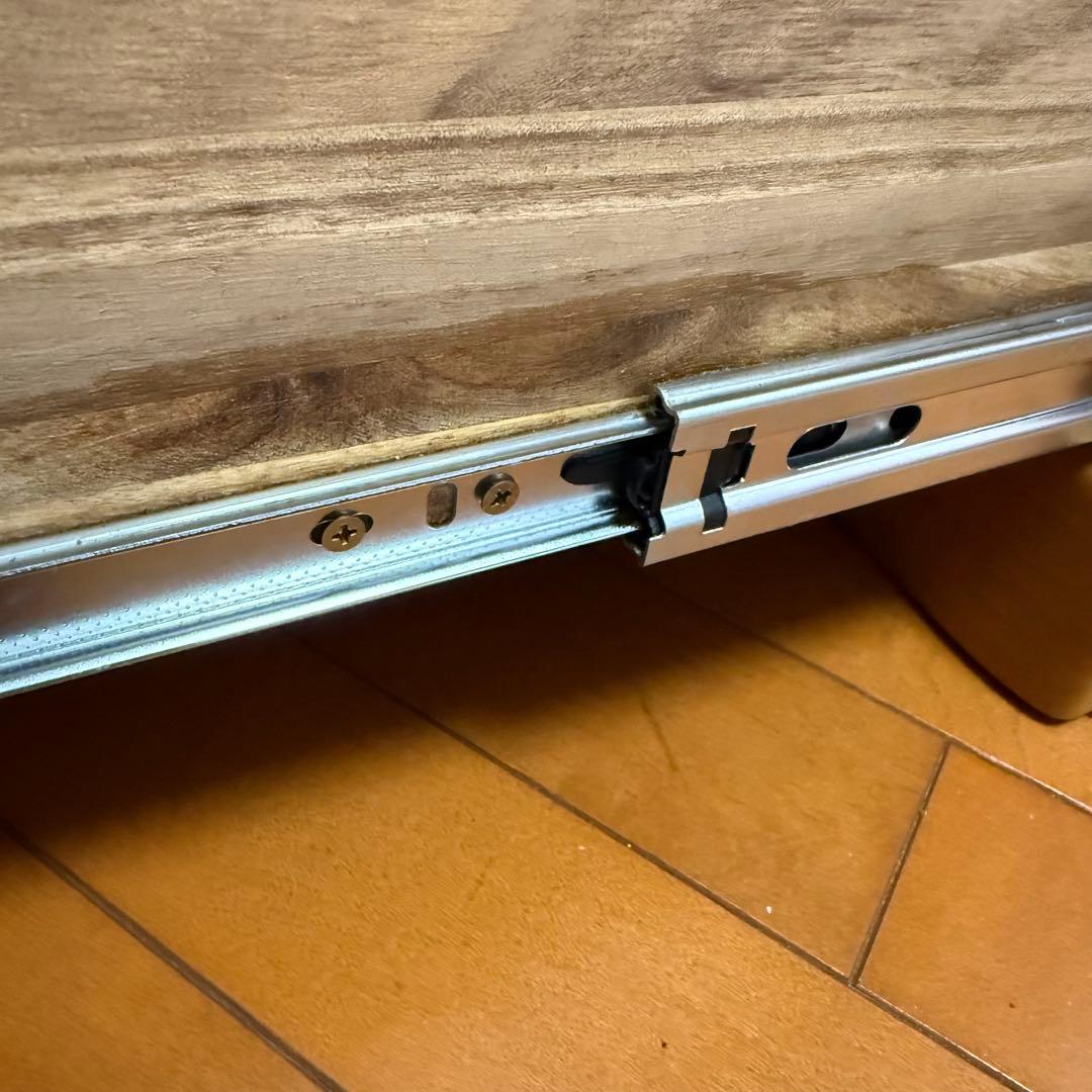 木製ハイチェスト ナチュラルウッド 6段　8引出し　レール4引き出し