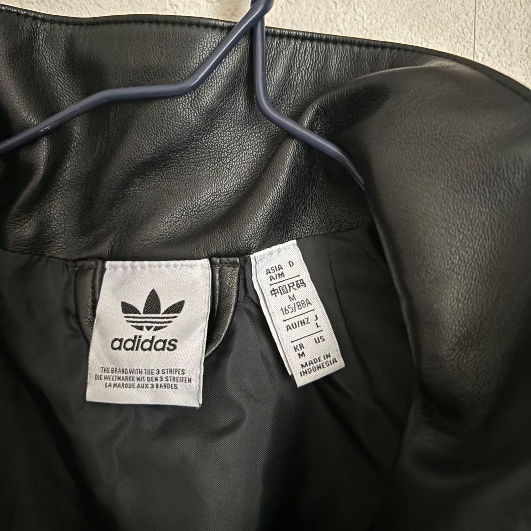 【最終値下げ✨】アディダス adidas フェイクレザージャケット 短丈 M