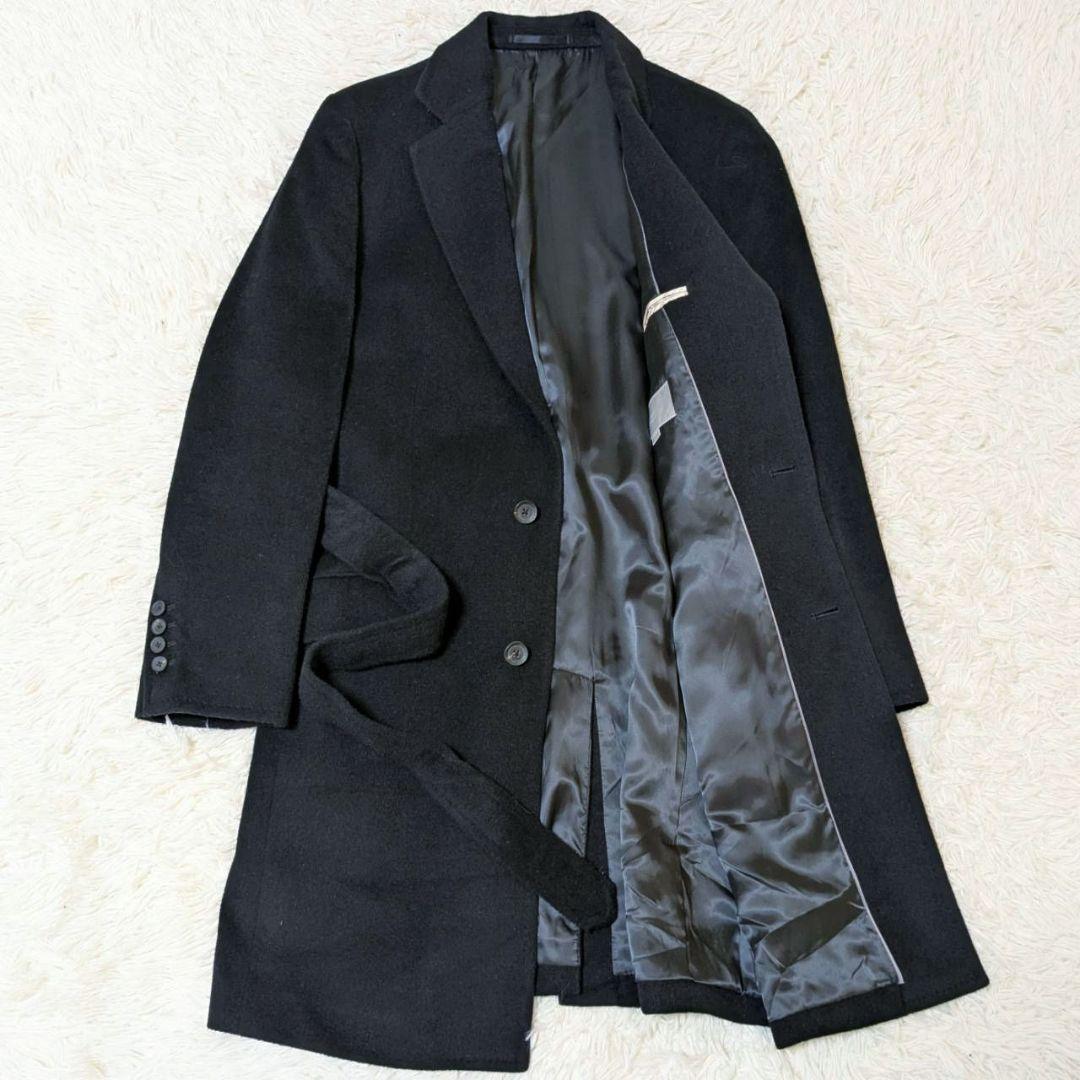 メンズティノラス チェスターコート ベルテッドコート ロングコート アンゴラ混