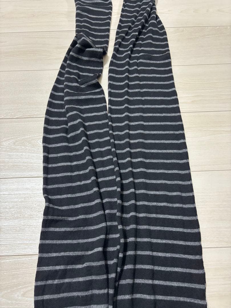 Dior Homme ロング ボーダーマフラー　ブラック ストール