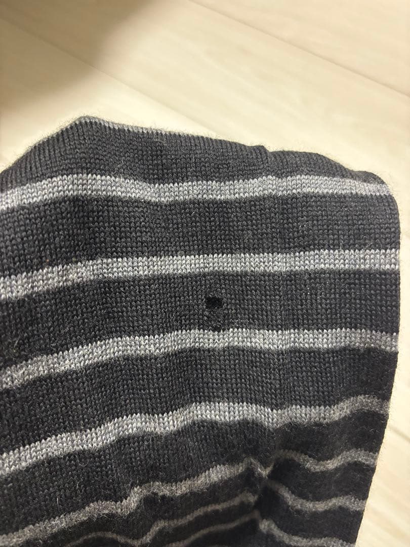 Dior Homme ロング ボーダーマフラー　ブラック ストール