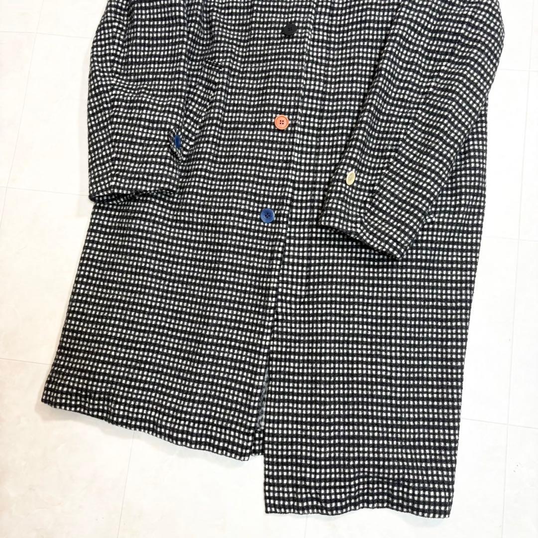 アンダーカバー UNDERCOVER チェック柄 縮絨 ロングコート
