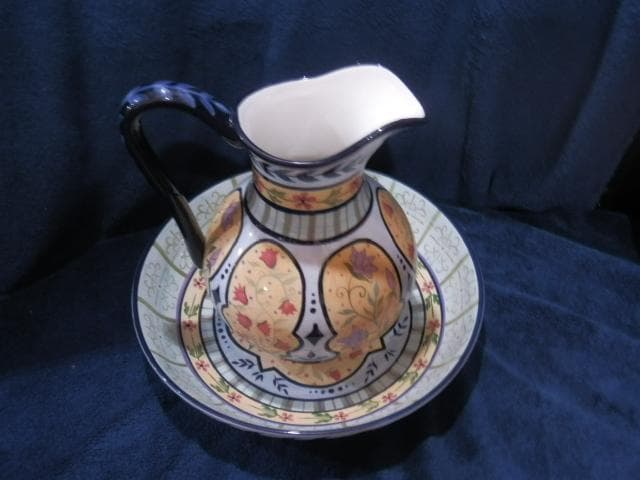 カプリウェア 水指と受け皿 水指高28cm胴18cm受皿33cm高7cm