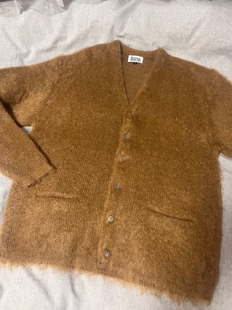 STEP AHEAD ブラウン モヘアカーディガン