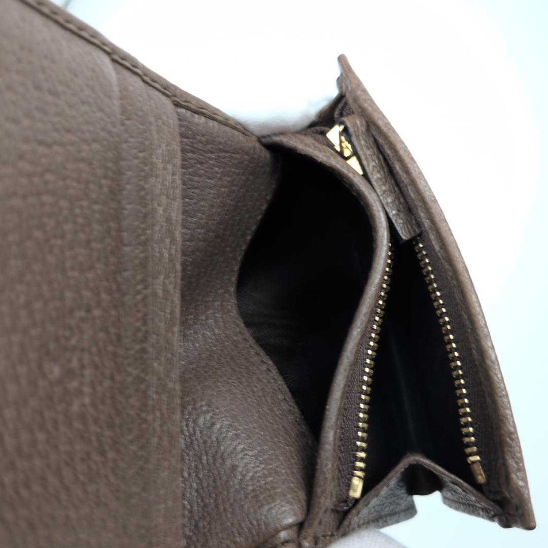 良品✨　グッチ ２つ折り財布 オフィディア PVC ブラウン 0I7