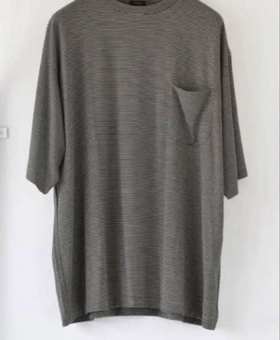 comoli ウール天竺Tシャツ　BORDER 2022ss