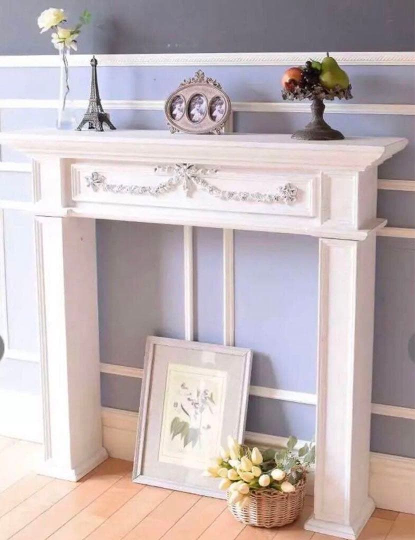 マントルピース　白　シャビーシック　サラグレース　暖炉　フランフラン