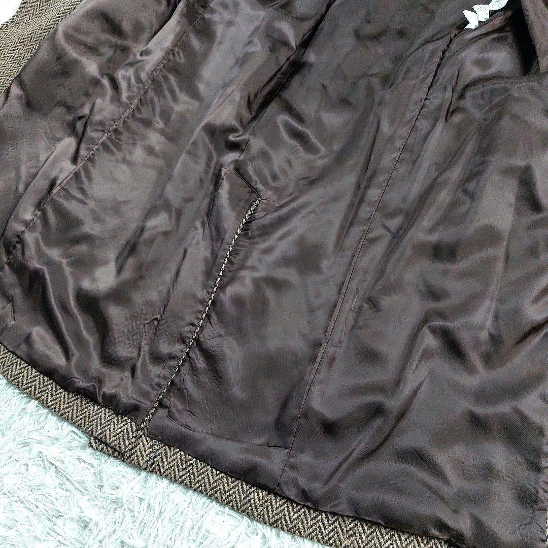 未使用級 ラルフローレン ツイード ヘリンボーン　肉厚ウール ダブルロングコート