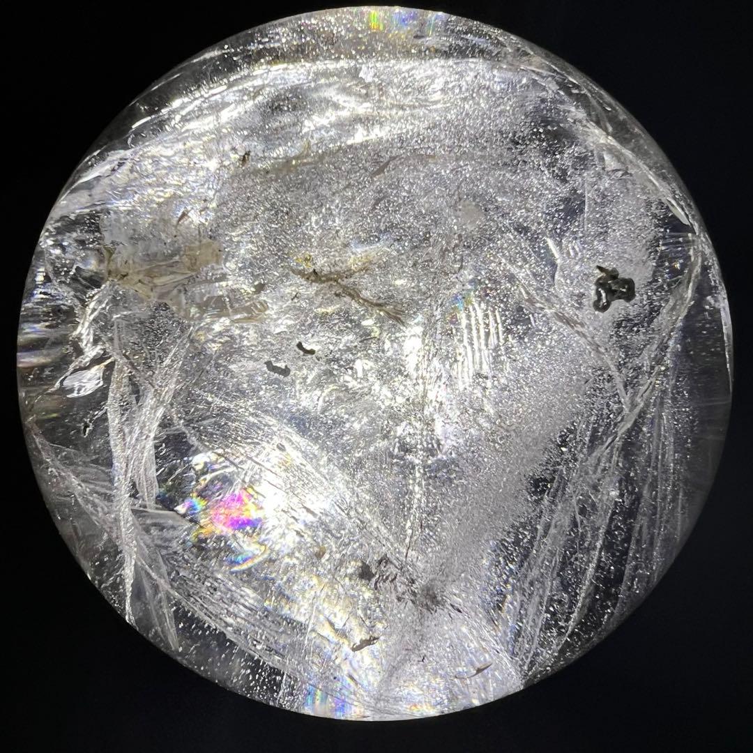 ✳️専用、‼️✨クラックと透明度と虹の共演✨虹入り ヒマラヤ水晶 丸玉 天然石 原石