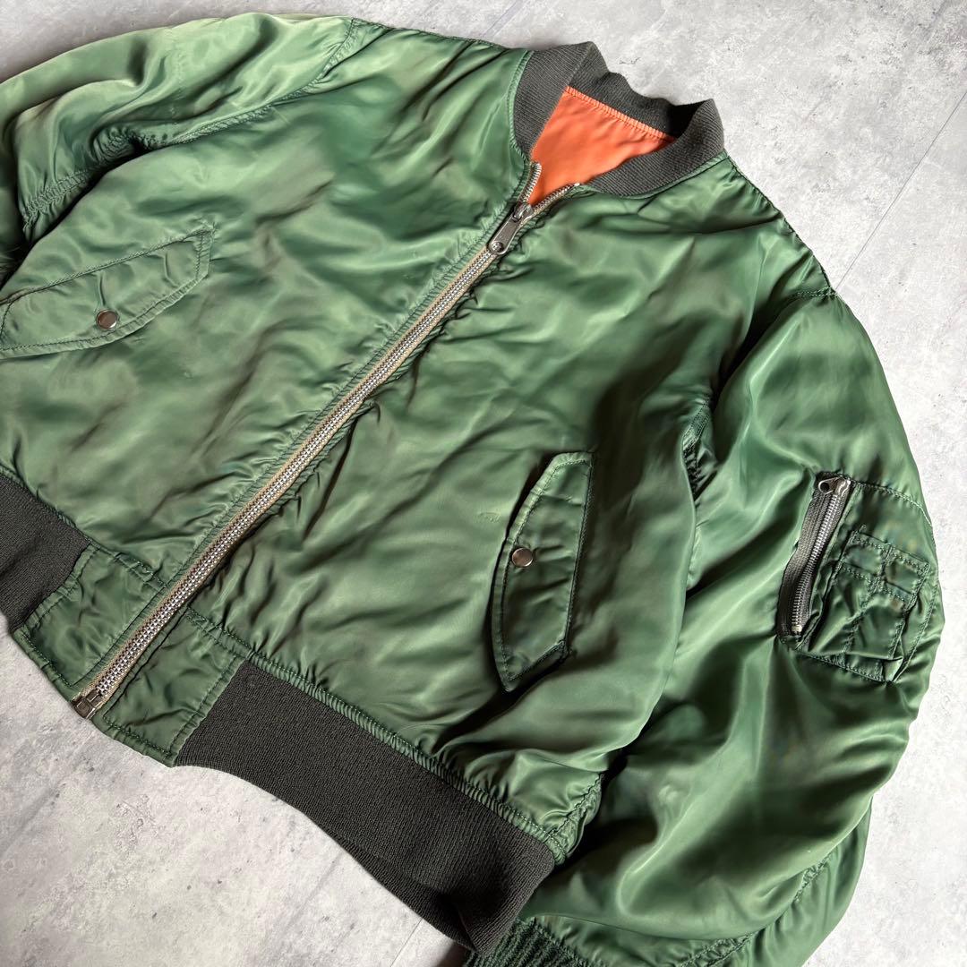 【90s vintage】MA-1 フライトジャケット　リバーシブル　短丈　古着