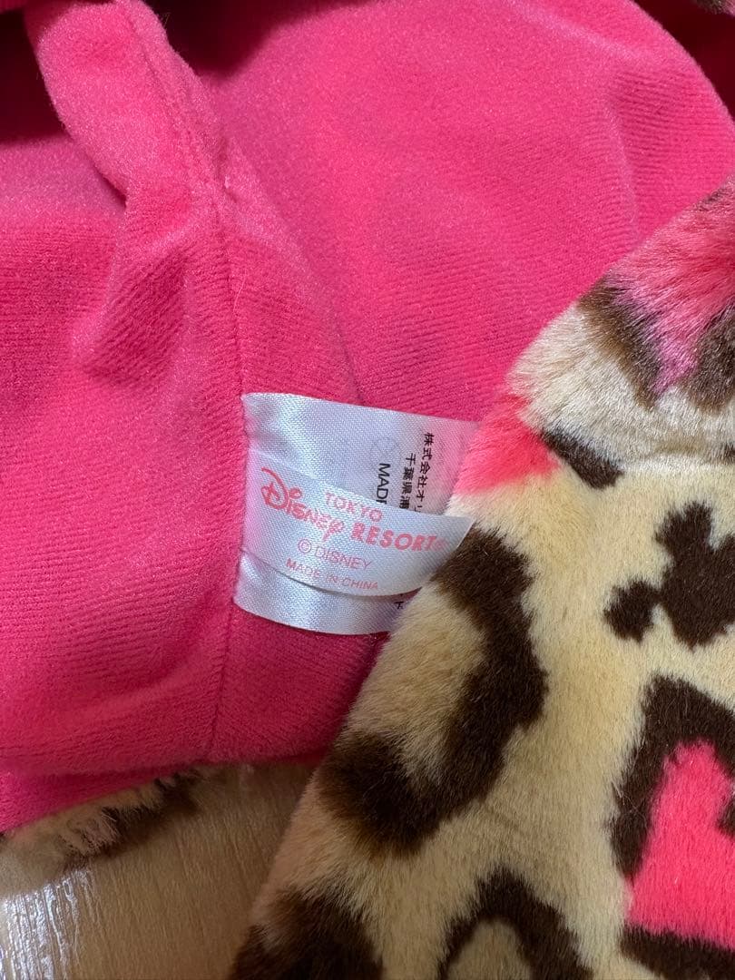 うね　ディズニー ミニー ヒョウ柄 マフラーキャップ ピンク