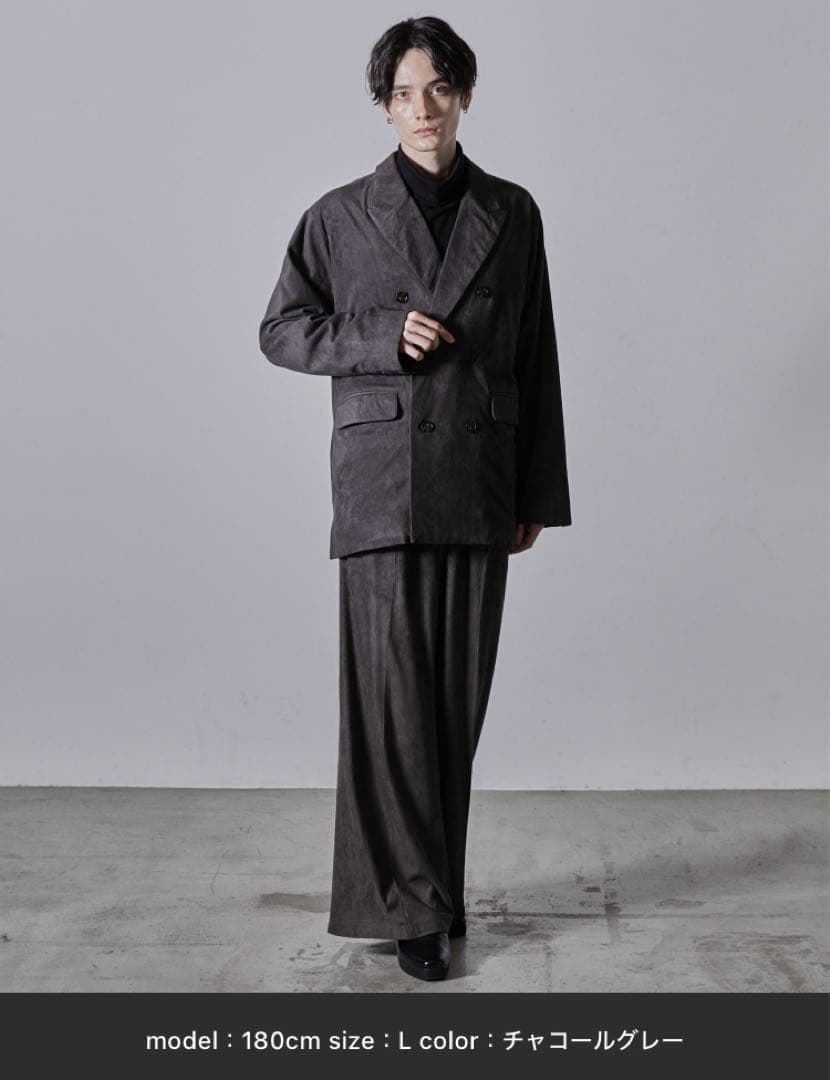 CLEL ダブルテックフェード トレンチコート テーラードジャケット スラックス