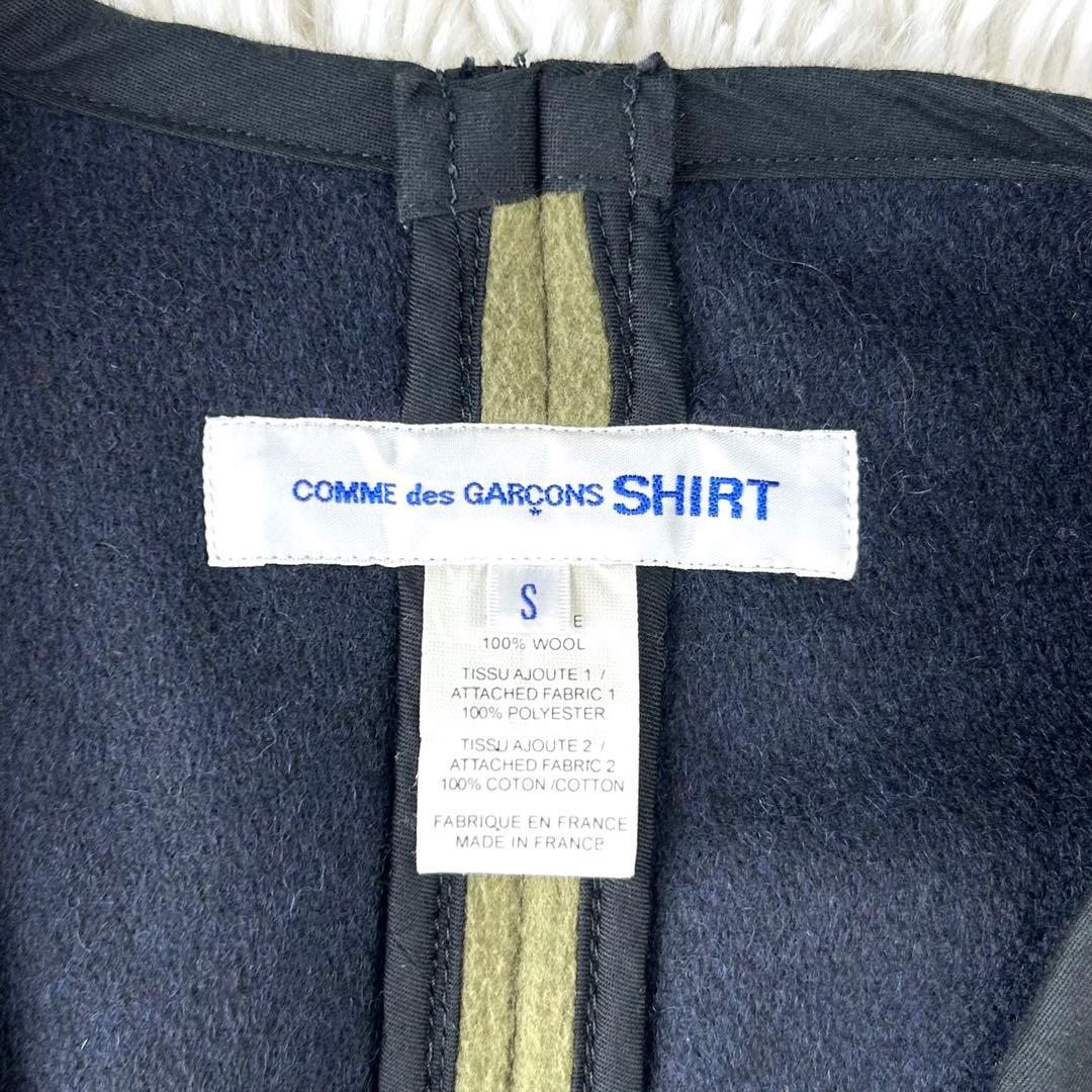 美品✨　コムデギャルソン　フリースライナーコート　迷彩　カモフラ　切替　ウール